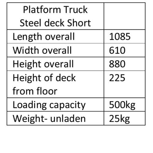 Rhino short steel deck table