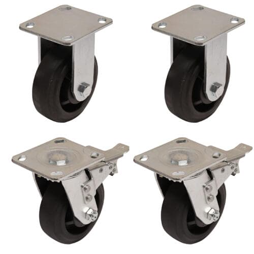 TPR 125mm Heavy Duty Fixed castor Set