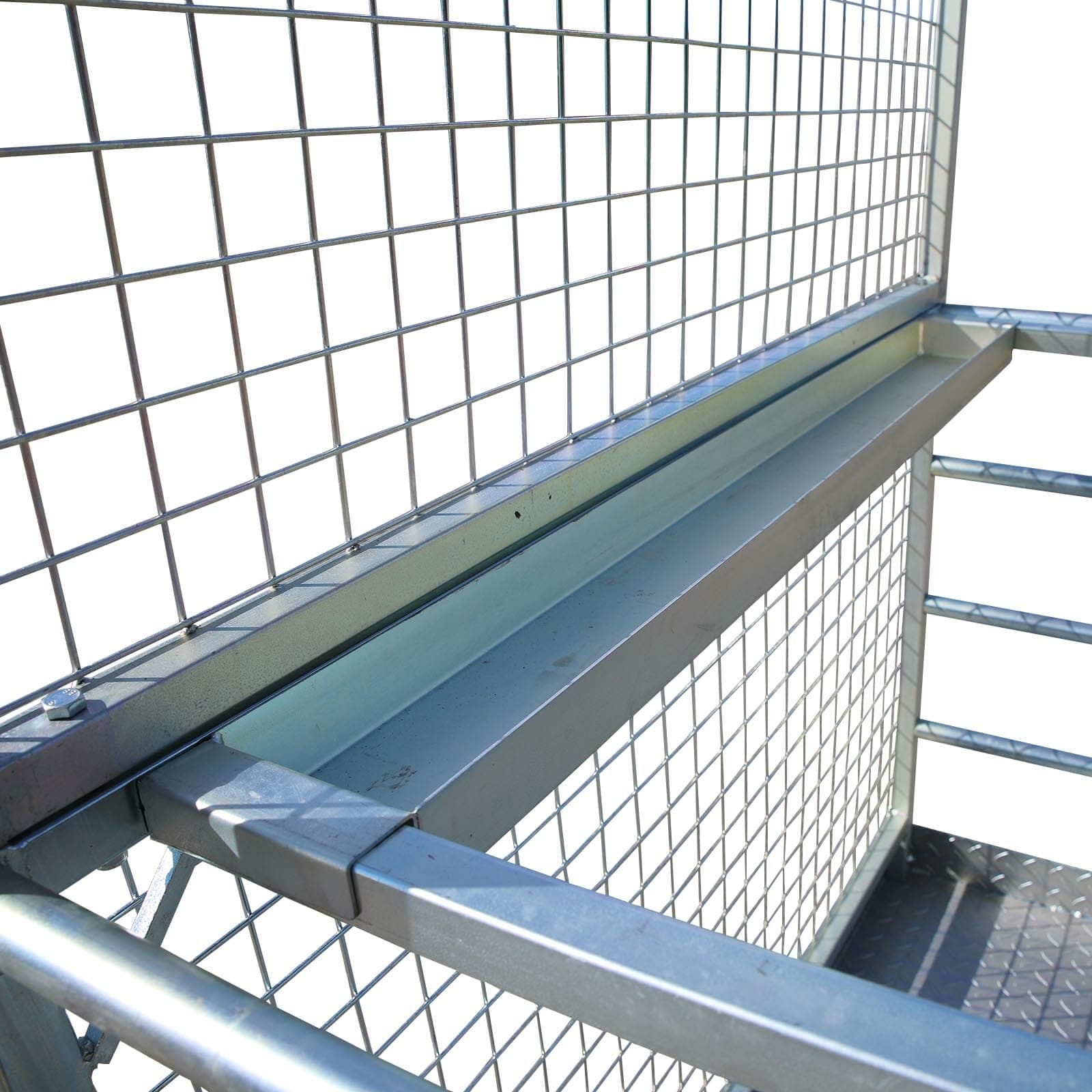 Double Person Galvanised Forklift Safety Cage Tool Tray