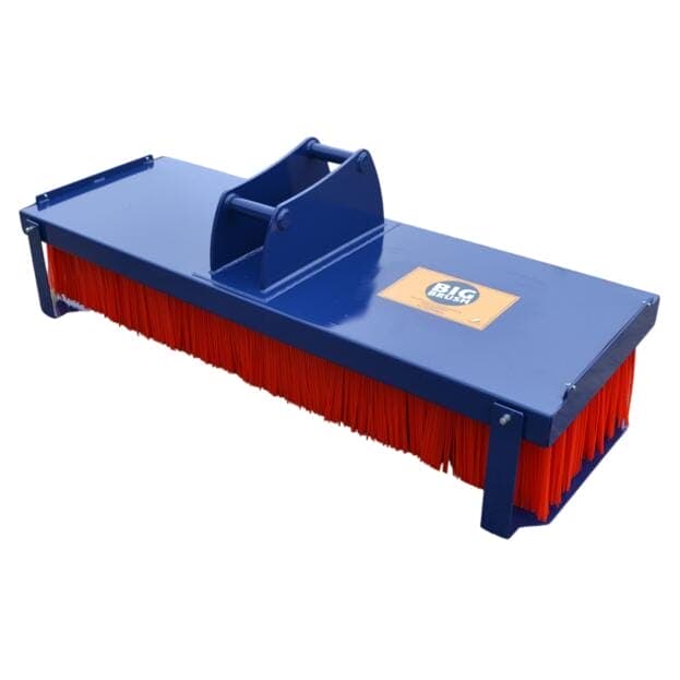 Big Brush with Excavator Attachment side view Yard sweeper for digger